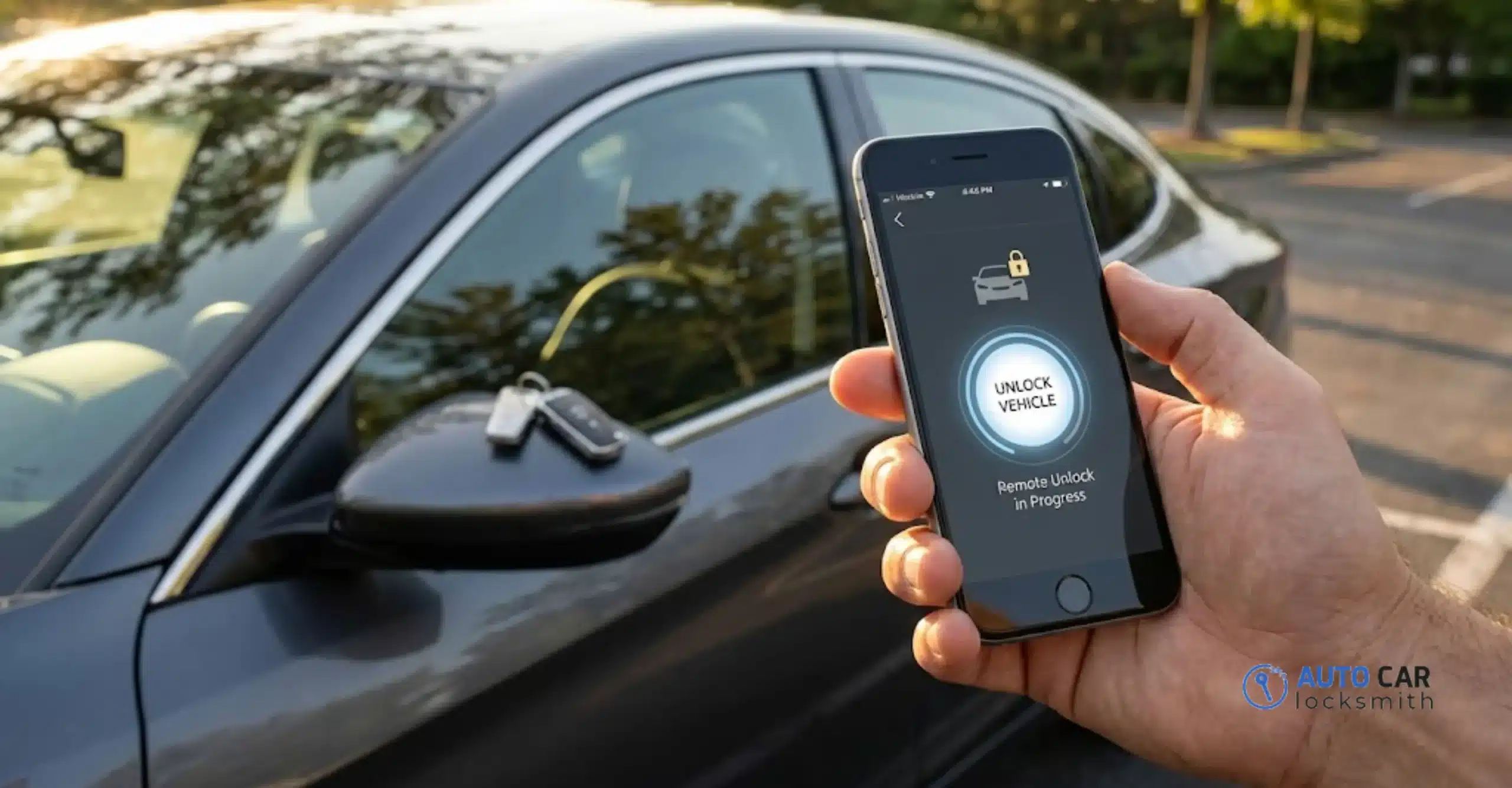 Unlocking car using phone app